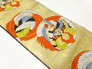 アンティーク　鳳凰に桐模様織出し袋帯（材料）